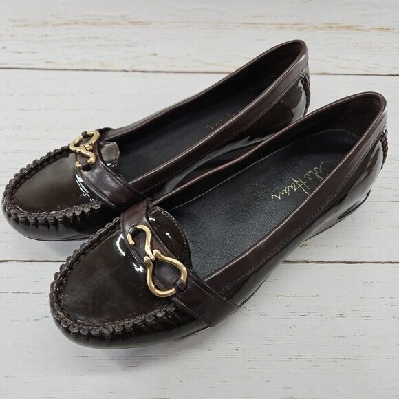 Cole Haan Womens Size 6.5 Brown Leather Loafer NikeAir Technology Buckle Slip On - Picture 1 of 11